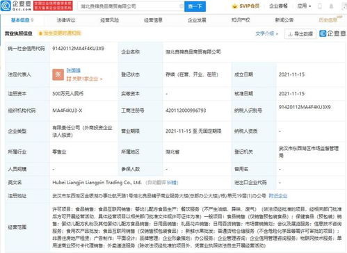 良品鋪子成立新商貿(mào)公司，拓展食用農(nóng)產(chǎn)品批發(fā)與儀器儀表銷售業(yè)務